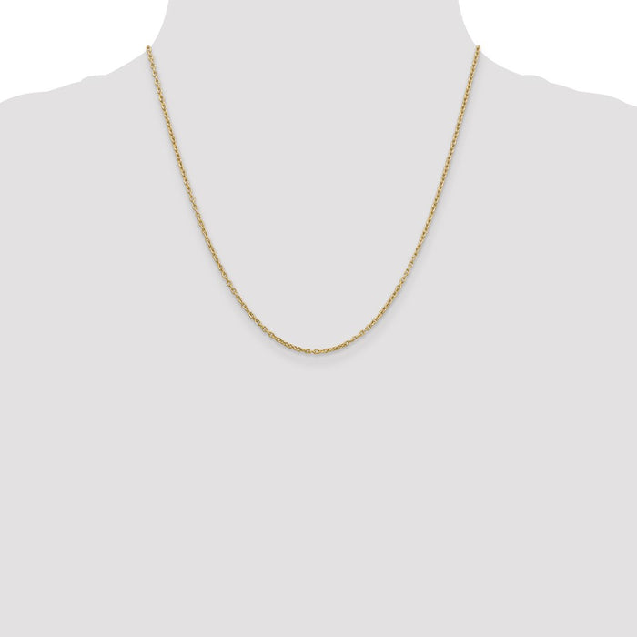 Buy Stylish 14K Gold 20-Inch 2mm Round Open Link Cable Chain - Affordable Luxury-4