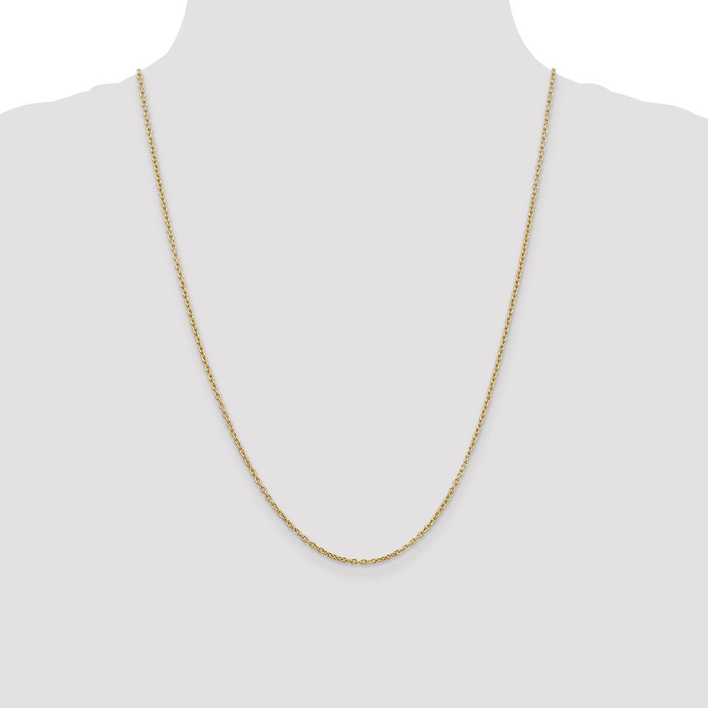 High-Quality 14K Gold 24-Inch 2mm Open Link Cable Chain - Stylish & Affordable