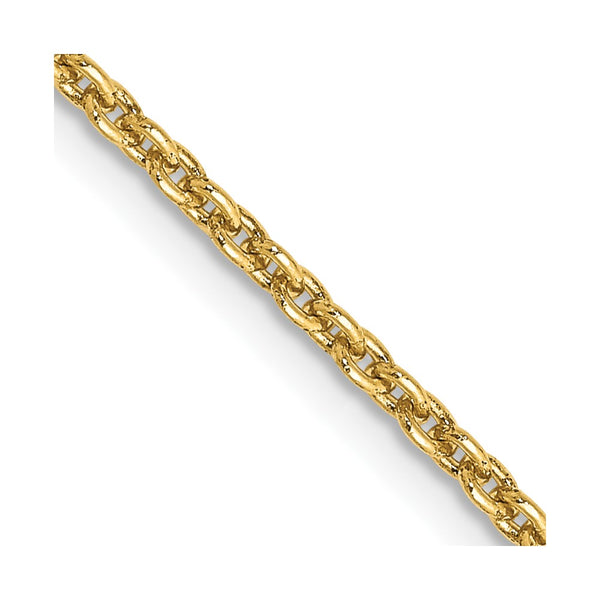 14K Gold 2mm Open Link Cable Chain