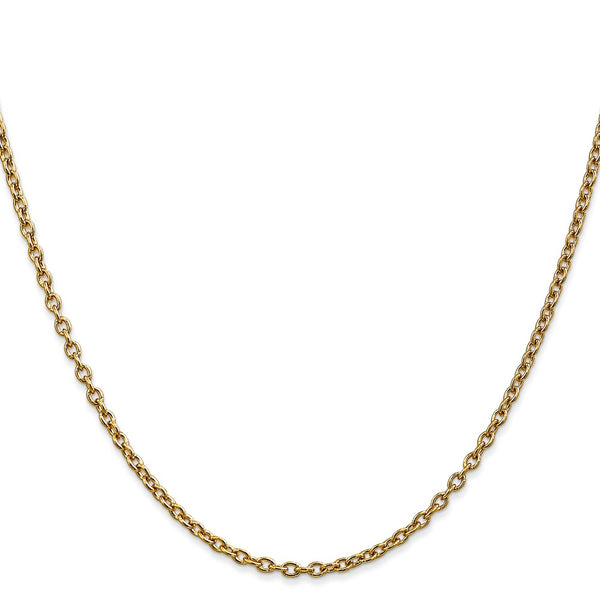 14K Gold 2.4mm Round Open Link Chain