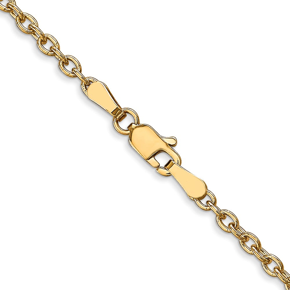 Buy 14K Gold 30-Inch 2.4mm Round Cable Chain - Stylish & Durable Design