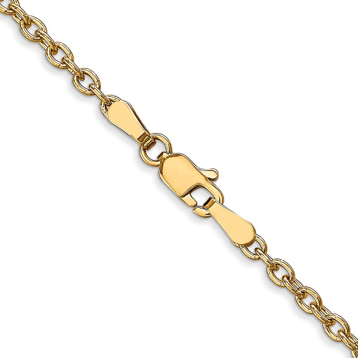 Buy 14K Gold 30-Inch 2.4mm Round Cable Chain - Stylish & Durable Design-3