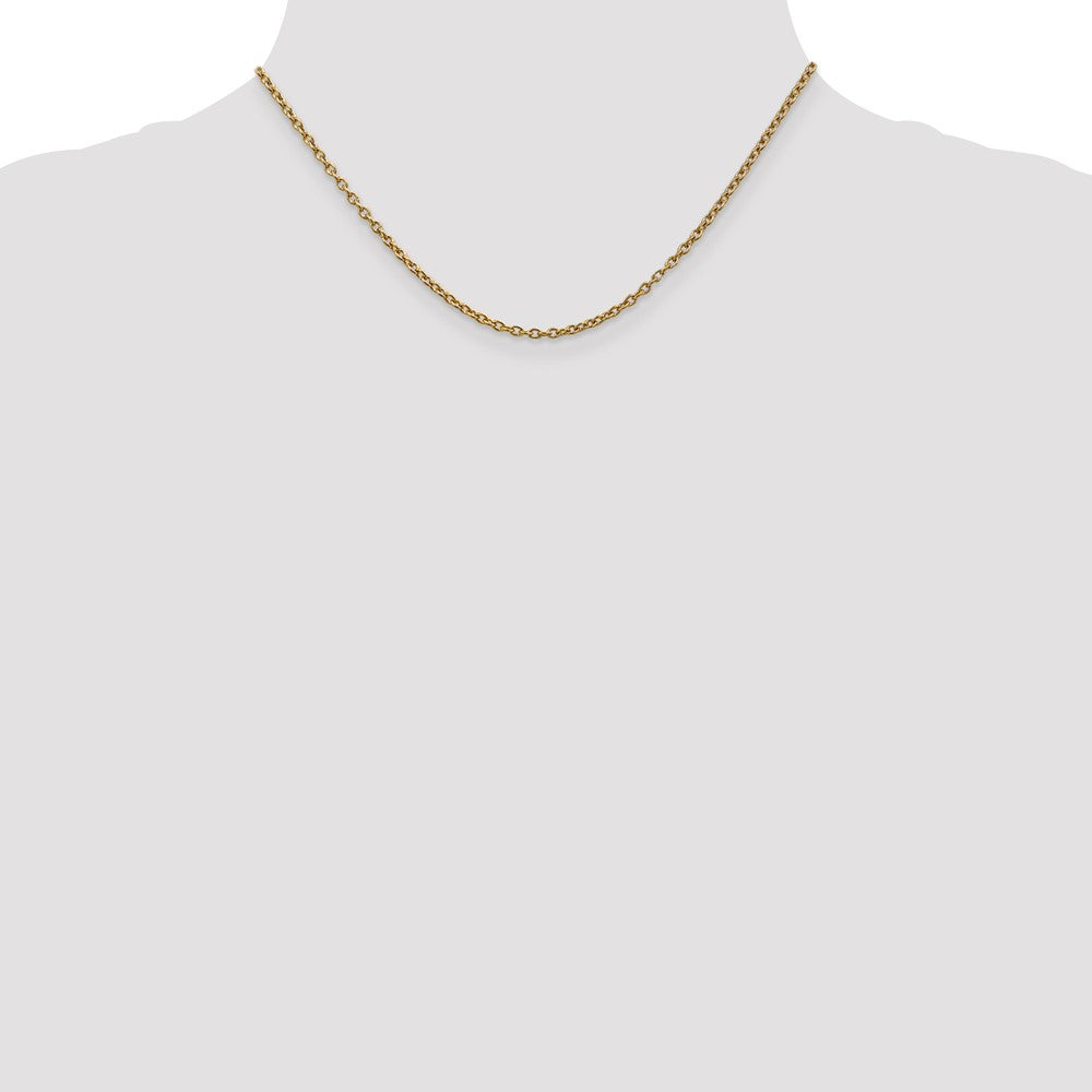 Buy Stylish 14K Gold 16-Inch Round Open Link Cable Chain - 2.4mm Luxury Design