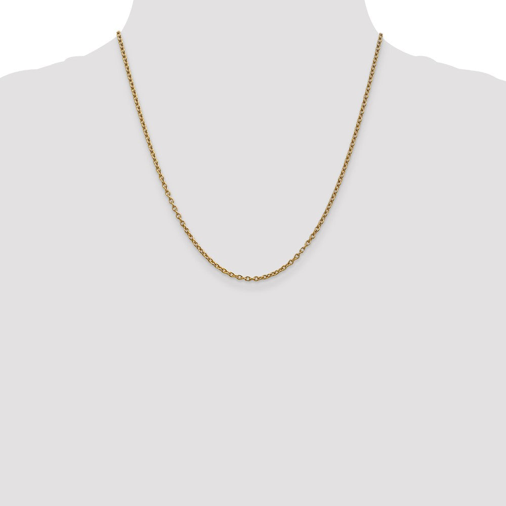 Shop Stylish 14K Gold 20-Inch 2.4mm Round Open Link Chain - Luxury Value