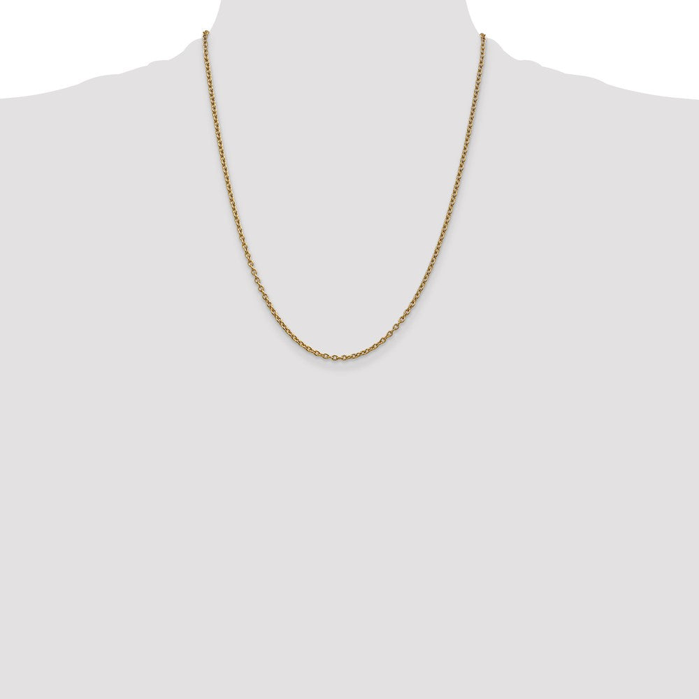 Shop 14K Gold 22-Inch 2.4mm Round Open Link Chain - Stylish & Affordable!