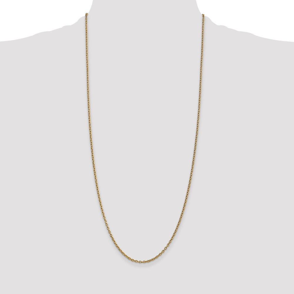 Buy 14K Gold 30-Inch 2.4mm Round Cable Chain - Stylish & Durable Design