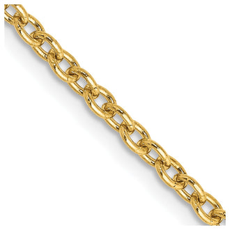 Buy Stylish 14K Gold 16-Inch Round Open Link Cable Chain - 2.4mm Luxury Design
