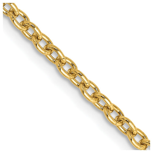 Shop Stylish 14K Gold 20-Inch 2.4mm Round Open Link Chain - Luxury Value