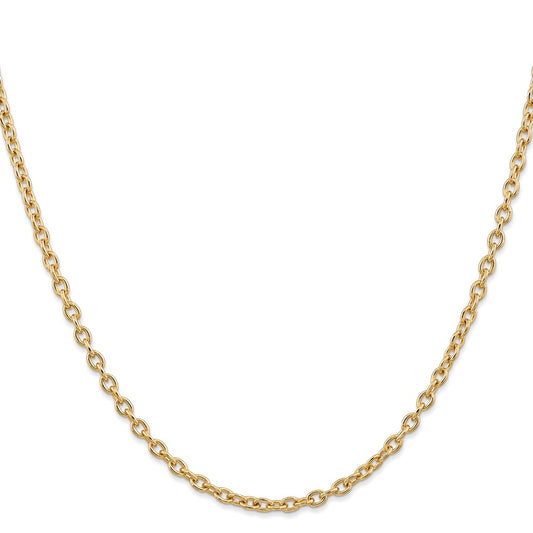 Buy 14K Gold 18-Inch 3.2mm Round Open Link Chain - Stylish & Durable