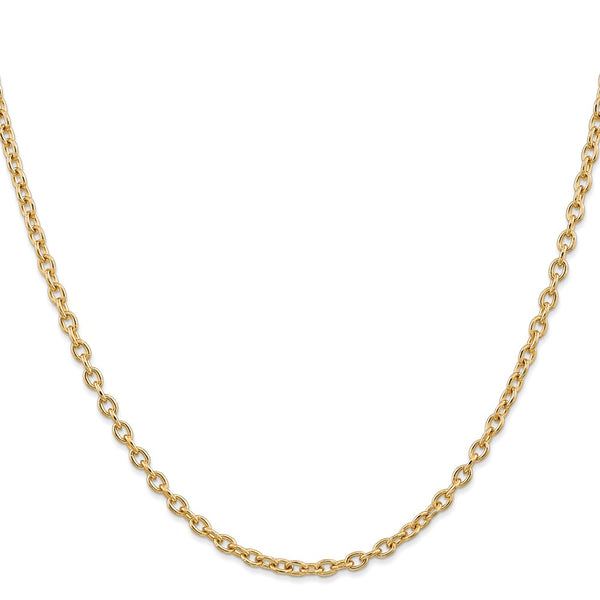 14K Gold 3.2mm Cable Chain - Lobster Clasp