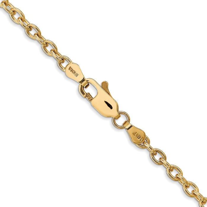 Buy 14K Gold 18-Inch 3.2mm Round Open Link Chain - Stylish & Durable-3