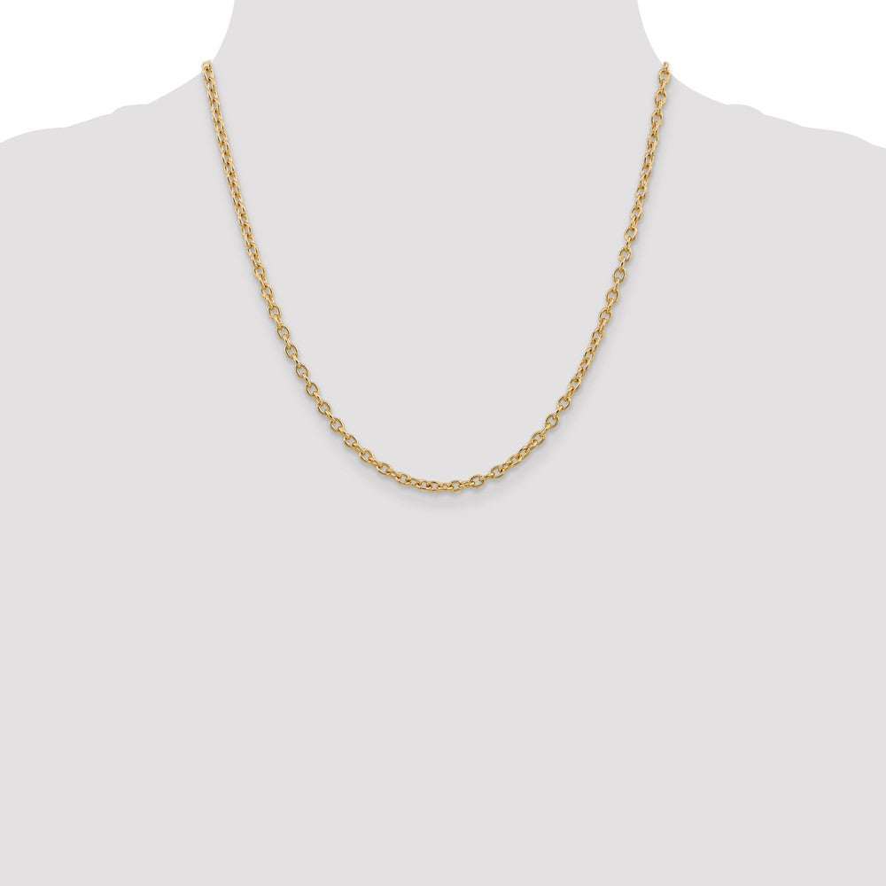 Shop Stylish 14K Gold 20-Inch 3.2mm Open Link Cable Chain - Luxury Value