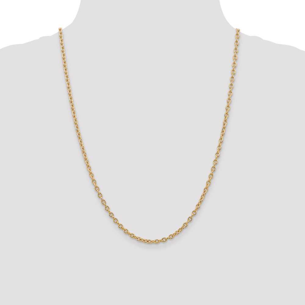 Shop Stylish 14K Gold 24-Inch 3.2mm Cable Chain - Luxury with Lobster Clasp