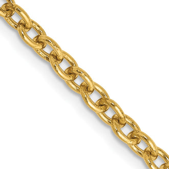 Buy 14K Gold 18-Inch 3.2mm Round Open Link Chain - Stylish & Durable