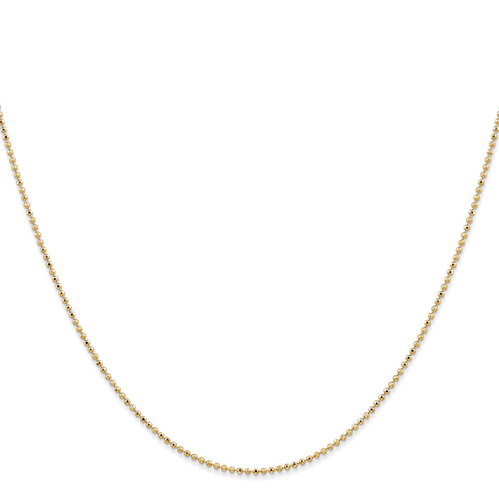 High-Quality 14K Gold 14-Inch Diamond-Cut Beaded Chain - Stylish & Durable