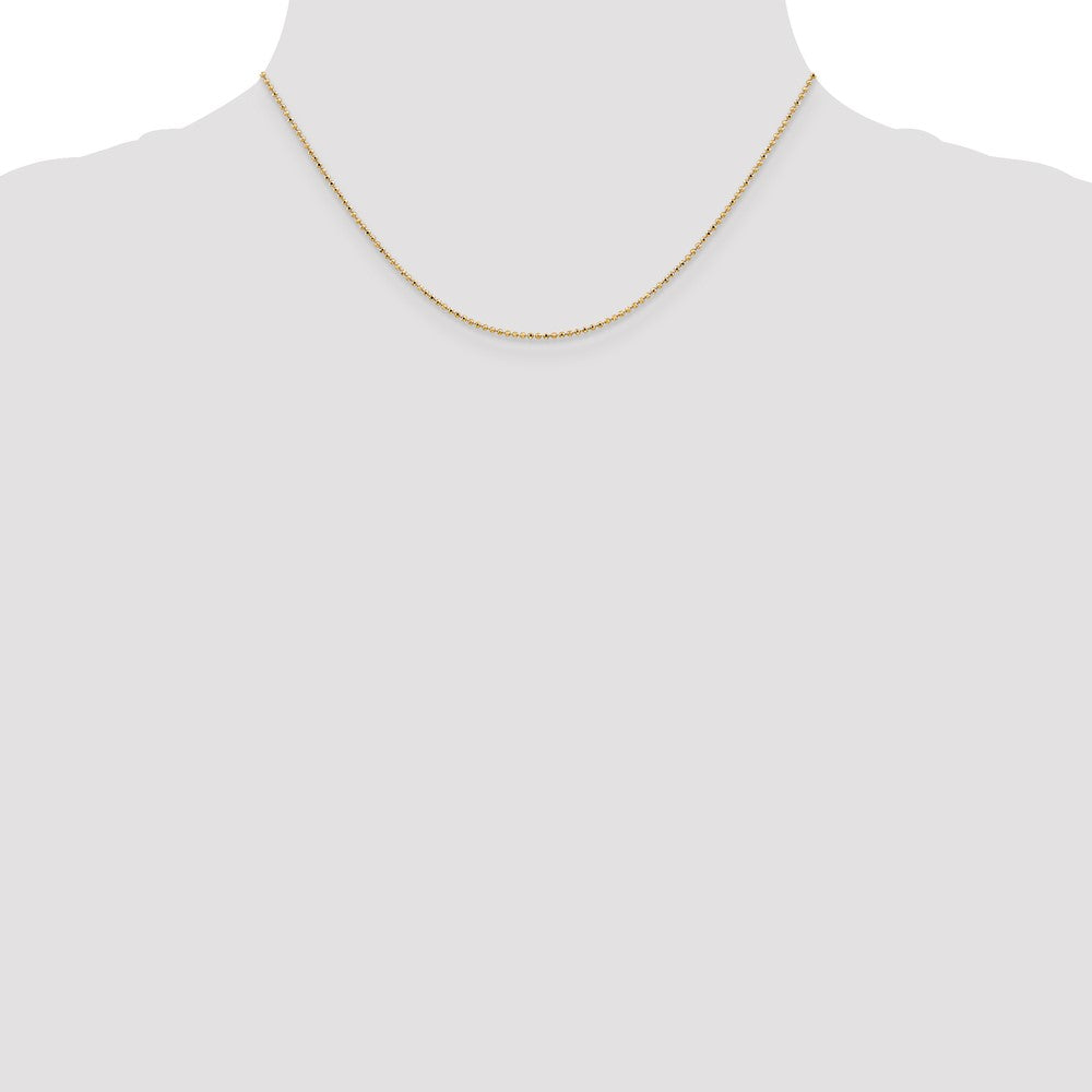 Shop 14K Gold 16-Inch Diamond-Cut Beaded Pendant Chain - Stylish & Affordable!