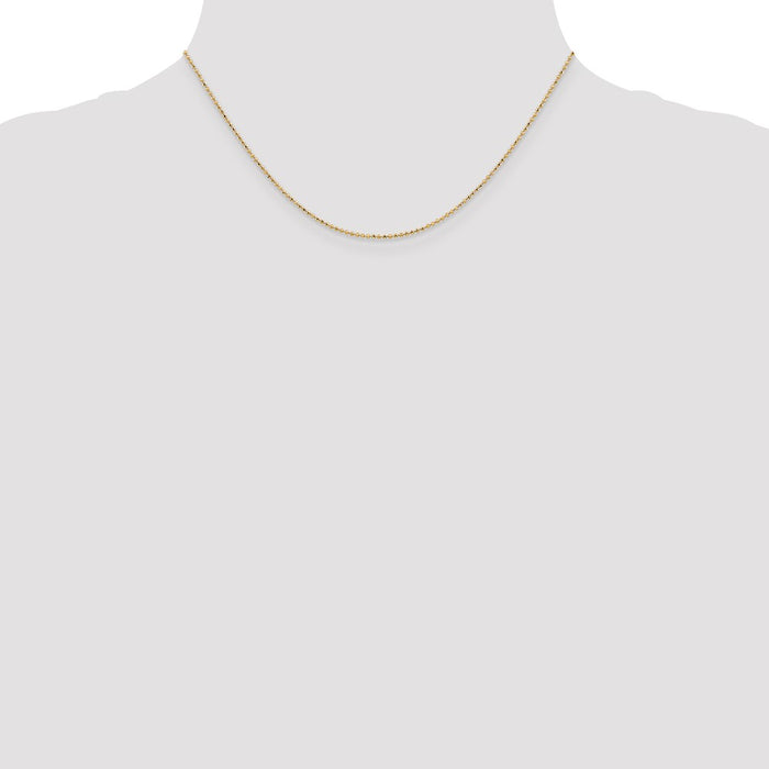 Shop 14K Gold 16-Inch Diamond-Cut Beaded Pendant Chain - Stylish & Affordable!-4