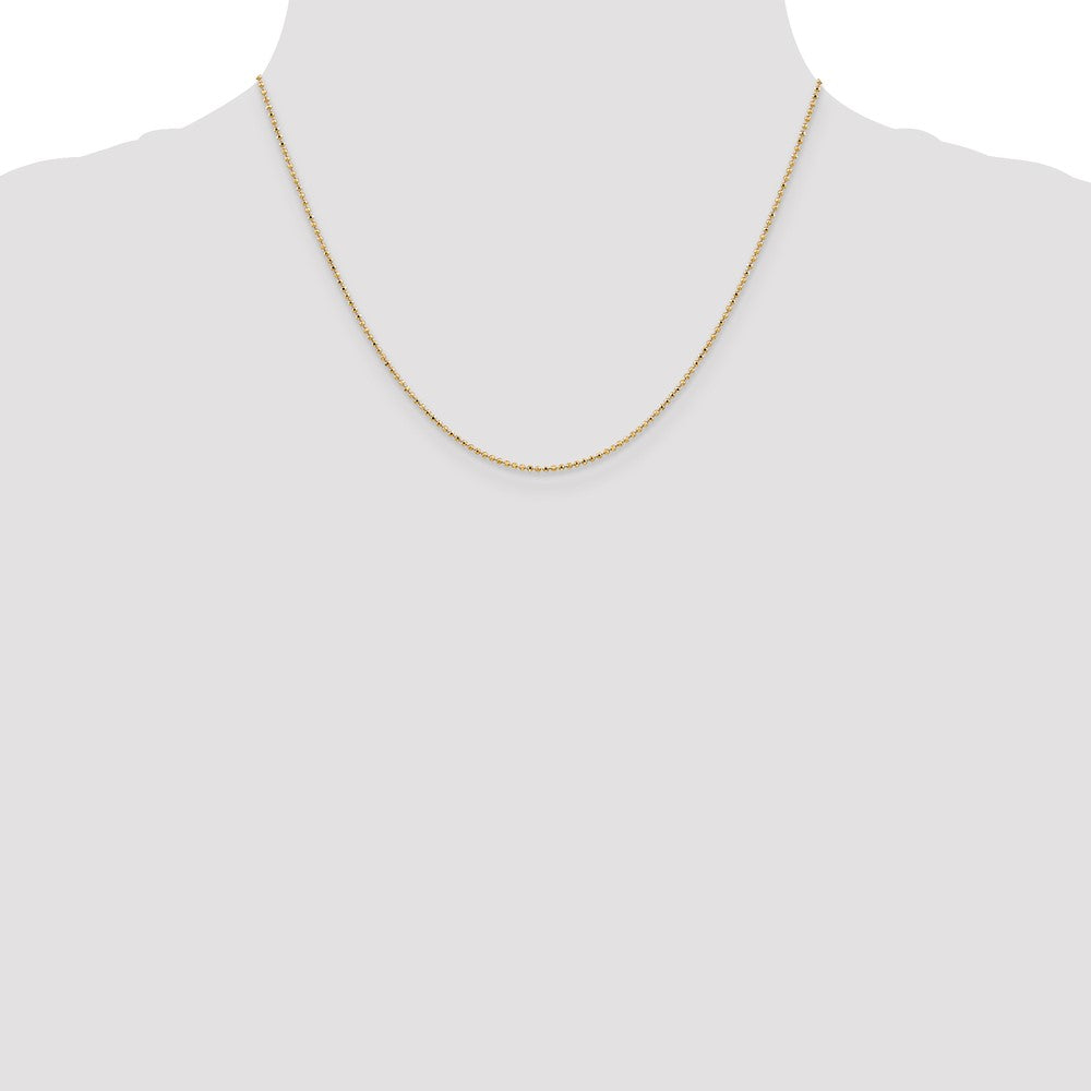 Exclusive 14K Gold 18-Inch Diamond-Cut Beaded Pendant Chain - Stylish Value