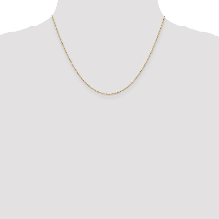 Exclusive 14K Gold 18-Inch Diamond-Cut Beaded Pendant Chain - Stylish Value-4
