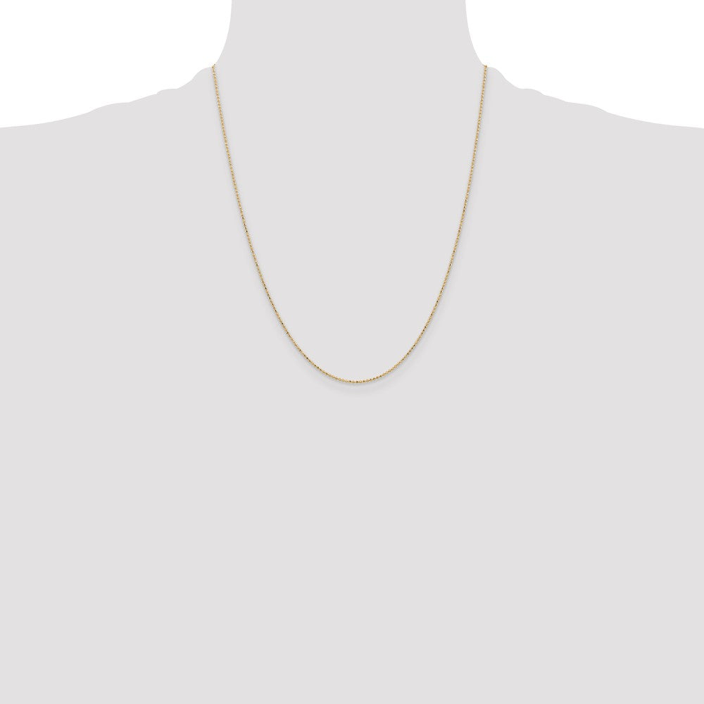 Shop Exclusive 14K Gold 1.2mm Diamond Cut Beaded Pendant Chain - Stylish Value