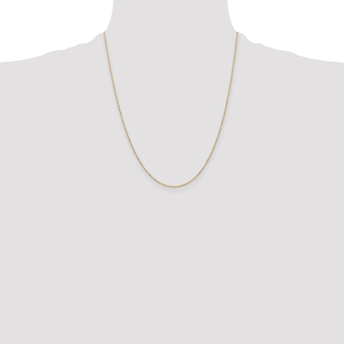 Shop Exclusive 14K Gold 1.2mm Diamond Cut Beaded Pendant Chain - Stylish Value-4