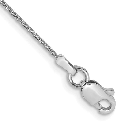 High-quality 14K White Gold 9-Inch Parisian Wheat Anklet - Stylish Value!