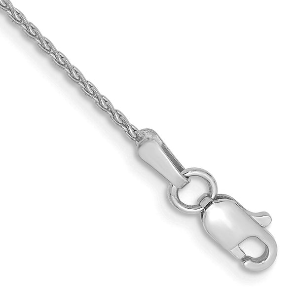 14K White Gold 10-Inch Parisian Wheat Anklet