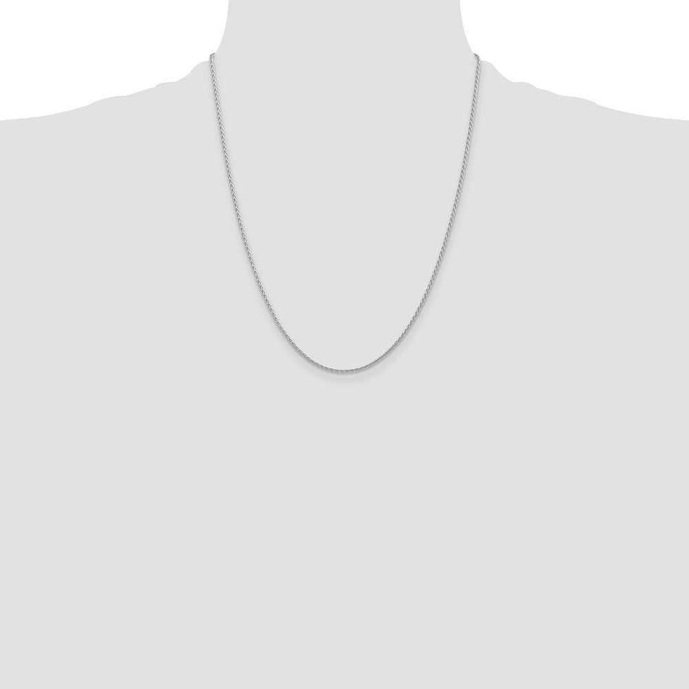 High-Quality 14K White Gold 22-Inch 1.5mm Parisian Wheat Chain - Stylish Value!