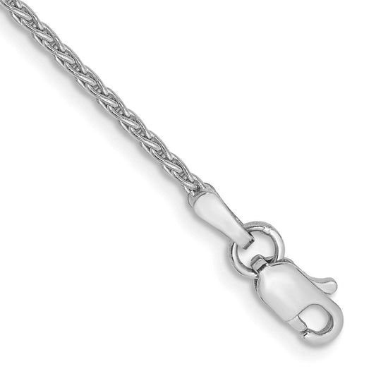 Shop Stylish 14K White Gold 9-Inch Parisian Wheat Anklet - 1.5mm Elegance
