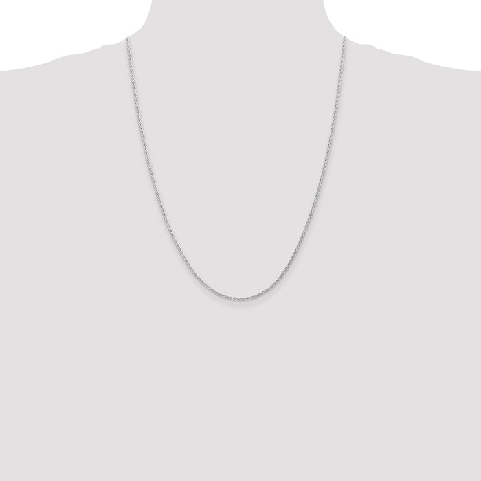 Buy Stylish 14K White Gold Parisian Wheat Chain - 24-Inch, 1.75mm, Lobster Clasp-4