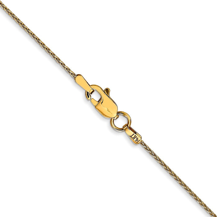 High-Quality 14K Gold 24-Inch 1mm Parisian Wheat Chain - Stylish & Durable!-3