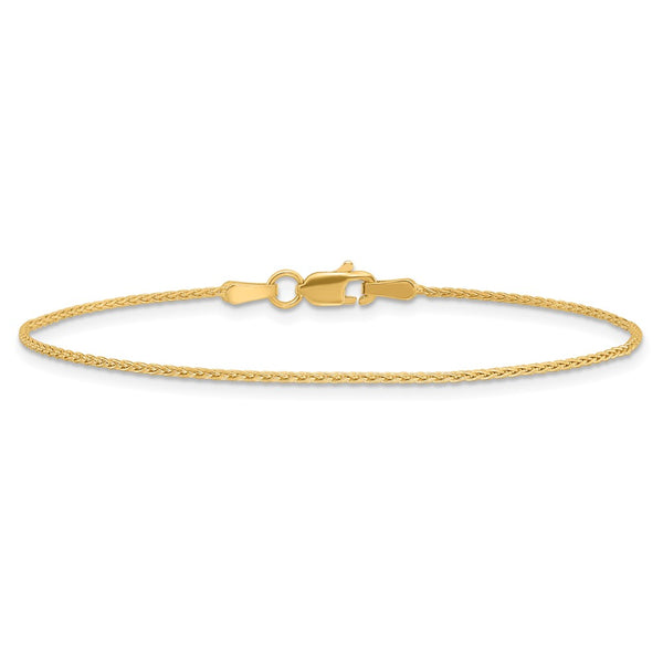 14K Gold 8-Inch Parisian Wheat Chain Bracelet - 1.2mm
