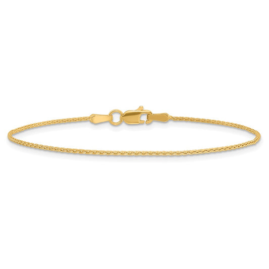 Shop 14K Gold 8-Inch Parisian Wheat Chain Bracelet - Stylish 1.2mm Design