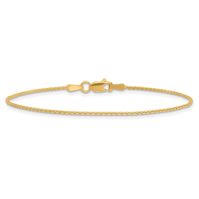 Shop 14K Gold 8-Inch Parisian Wheat Chain Bracelet - Stylish 1.2mm Design-2