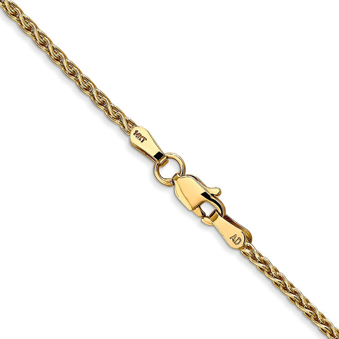 Shop Stylish 14K Gold 18-Inch 1.75mm Parisian Wheat Chain - Luxury Clasp-3
