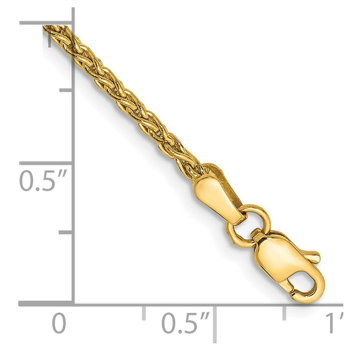 Exclusive 14K Gold 8-Inch Parisian Wheat Bracelet - Stylish 1.75mm Design-2