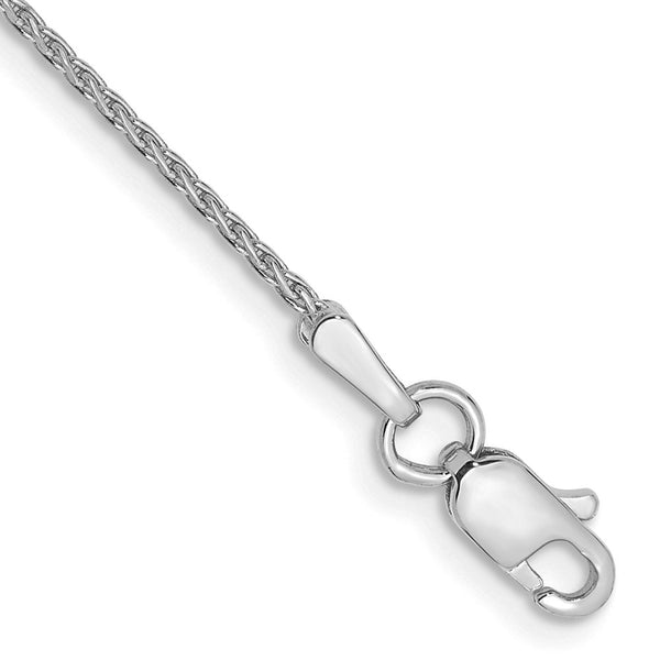 14K White Gold 10-Inch Diamond-Cut Wheat Anklet - Style GR1-1007174