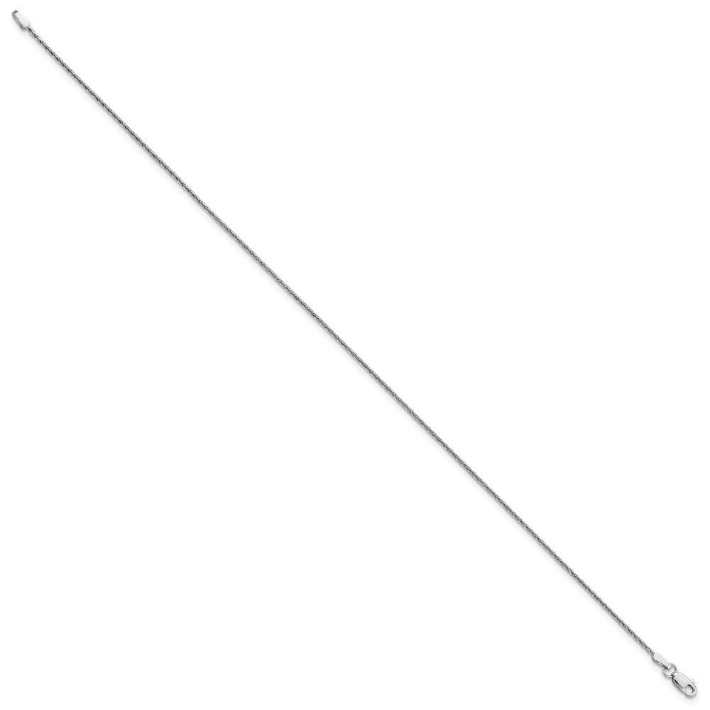 Buy Stylish 14K White Gold 10-Inch Diamond-Cut Wheat Anklet - Luxury Look