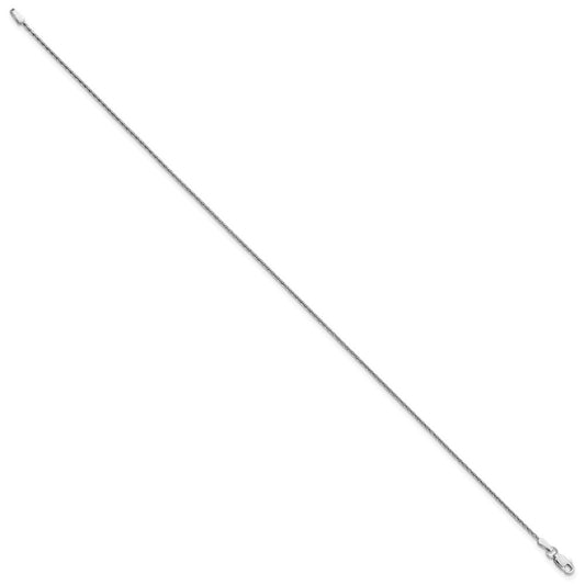 Buy Stylish 14K White Gold 10-Inch Diamond-Cut Wheat Anklet - Luxury Look