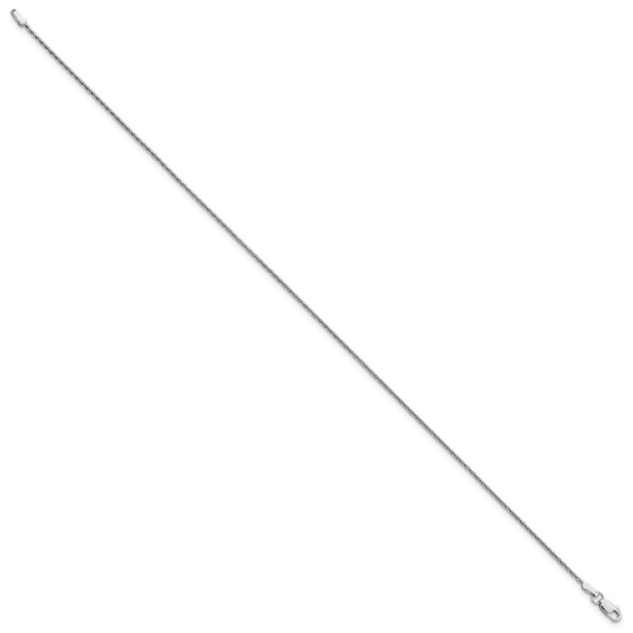 Buy Stylish 14K White Gold 10-Inch Diamond-Cut Wheat Anklet - Luxury Look-2
