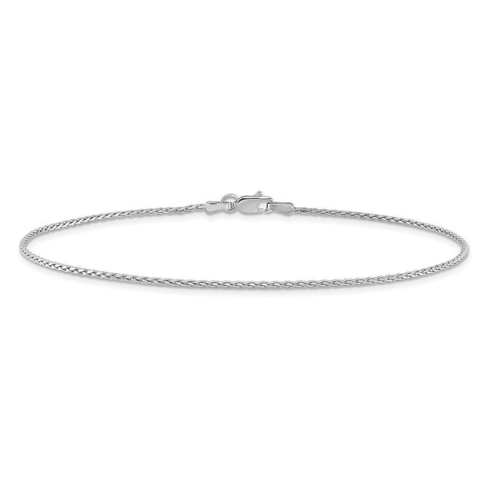 Buy Stylish 14K White Gold 10-Inch Diamond-Cut Wheat Anklet - Luxury Look
