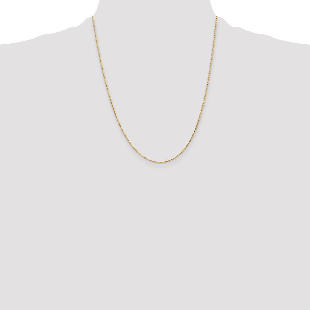 High-Quality 14K Gold 22-Inch 1mm Diamond-Cut Wheat Chain - Stylish Value!