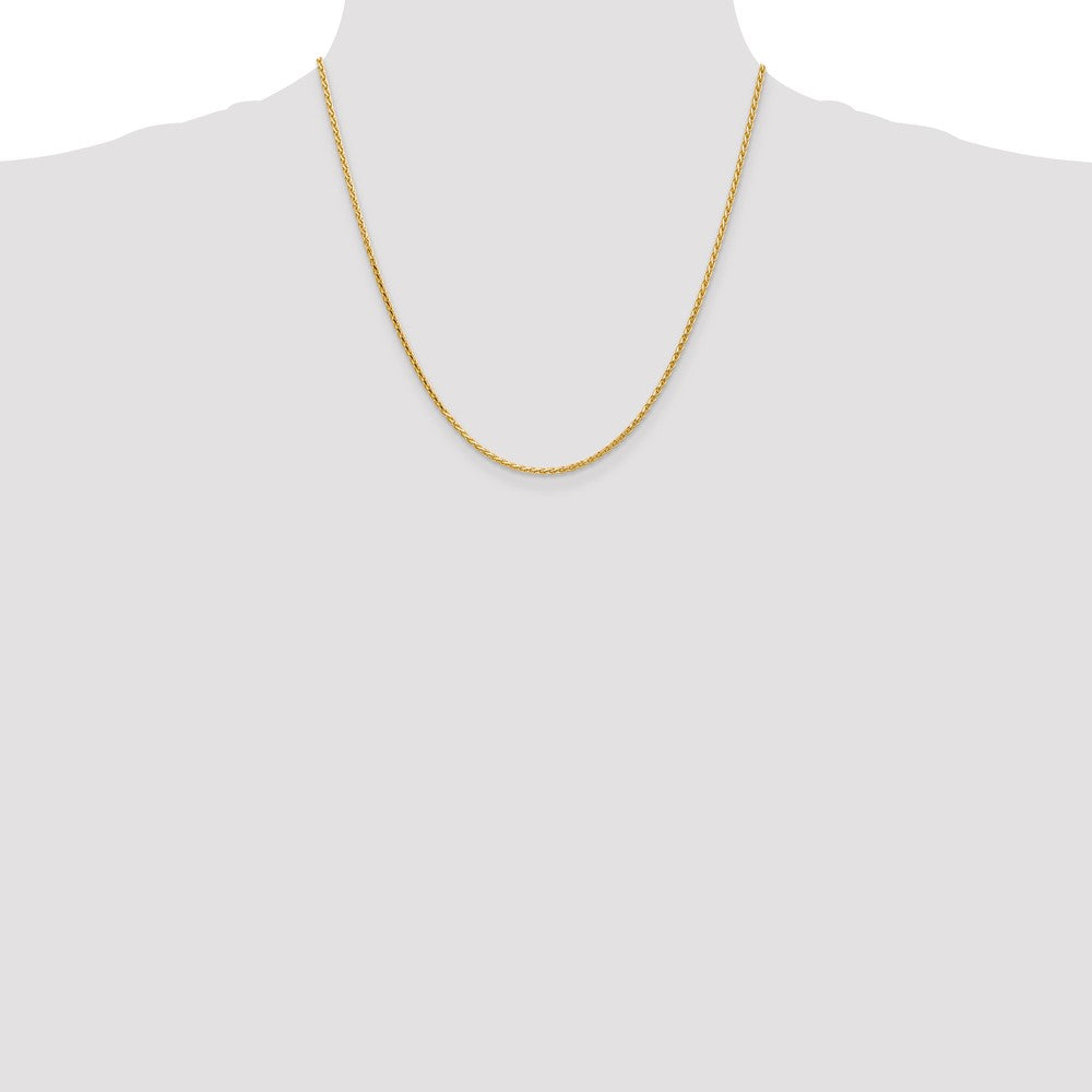 Shop 14K Gold 20-Inch 1.9mm Diamond-Cut Parisian Wheat Chain - Stylish Luxury!