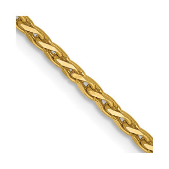 High-Quality 14K Gold 22-Inch 1.9mm Diamond-Cut Parisian Wheat Chain