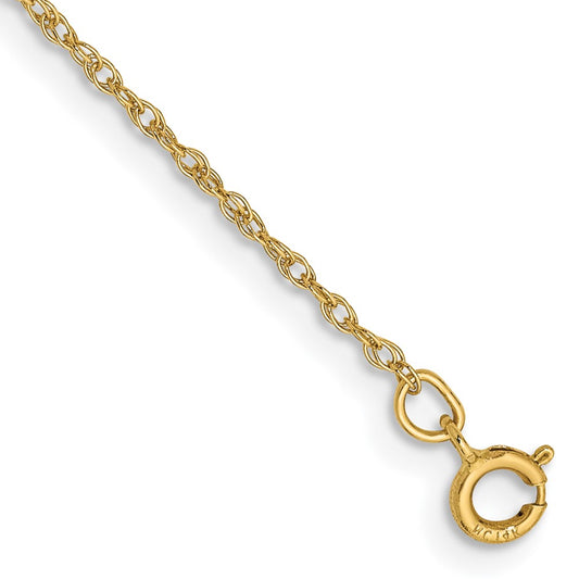 Buy Stylish 14K Gold 9-Inch 0.8mm Light Baby Rope Anklet - Affordable Luxury!