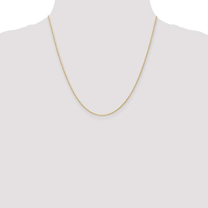 Buy 14K Gold 20-Inch 1mm Round Parisian Wheat Chain - Stylish & Durable!-4