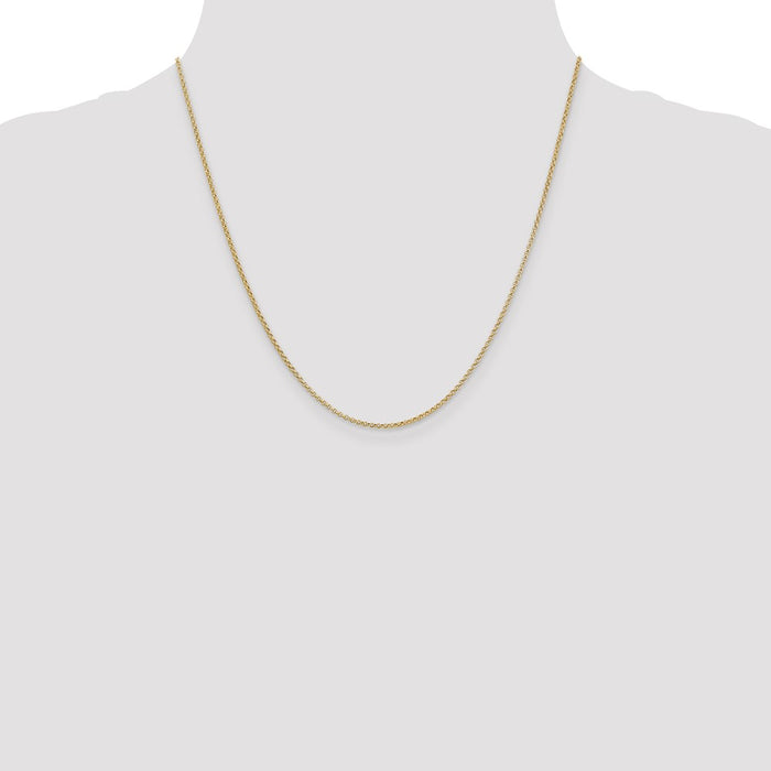 Buy 14K Gold 20-Inch Rolo Chain 1.55mm with Lobster Clasp - Stylish Value!-4