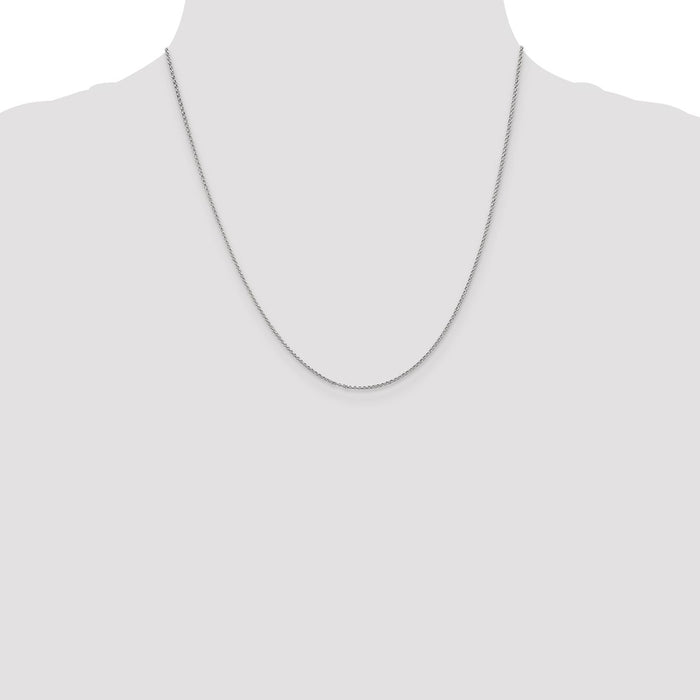 Exclusive 14K White Gold 20-Inch Rolo Chain, 1.15mm - Stylish & Affordable-4