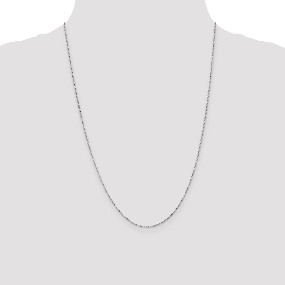 Buy Stylish 14K White Gold 24-Inch Rolo Chain - 1.15mm, Perfect for Pendants!