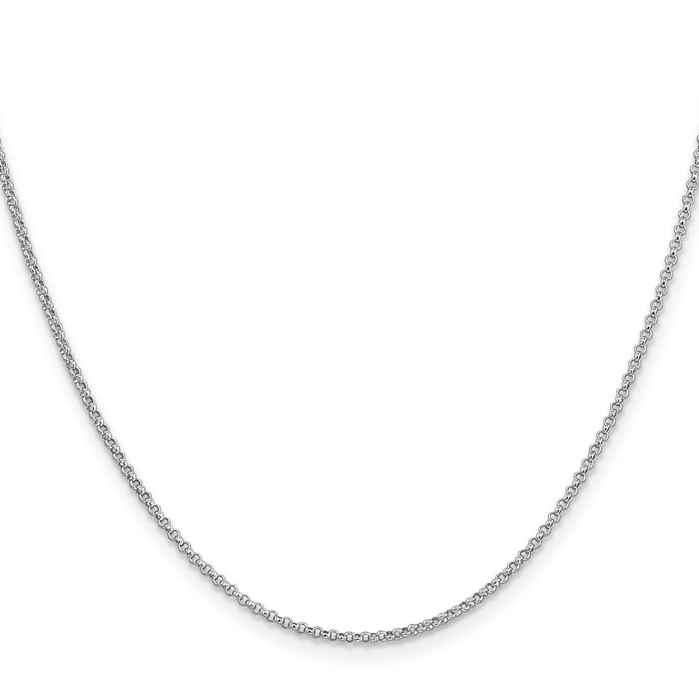 Buy 14K White Gold 24-Inch Rolo Chain - Stylish 1.55mm Lobster Clasp